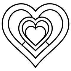Simple Heart Shapes in Line Art