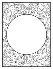 Flowers Circle Adult Coloring Pages