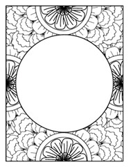 Flowers Circle Adult Coloring Pages