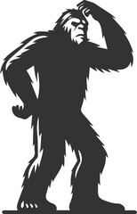 Black bigfoot vector silhouette
