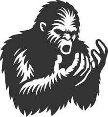 Black bigfoot vector silhouette