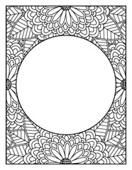 Flowers Circle Adult Coloring Pages