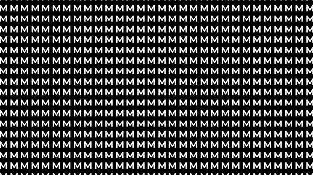 retro futuristic background animation vertical downward slow motion movement of alphabeth letter M in datum grid pattern order
