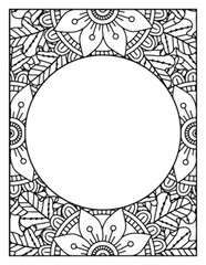 Flowers Circle Adult Coloring Pages