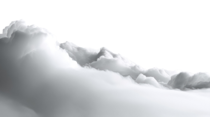 Ephemeral Clouds in Monochrome: An ethereal scene unfolds with billowy, wispy clouds, captured in a striking monochrome palette.