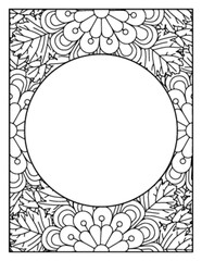 Flowers Circle Adult Coloring Pages