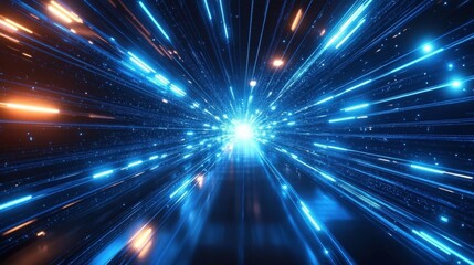 Obraz premium Abstract Futuristic Speed Tunnel