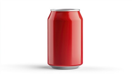 Fototapeta premium Red soda can isolated on white background. Generative AI