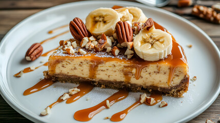 chocolate cake with nuts and  banana