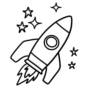 Textured Handdrawn Rocket