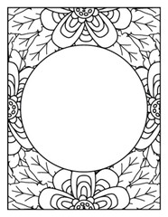 Flowers Circle Adult Coloring Pages