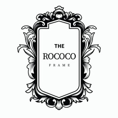 Rococo vintage frame badge design vector illustration