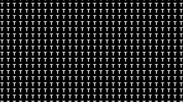 retro futuristic background animation vertical downward slow motion movement of alphabeth letter T in datum grid pattern order