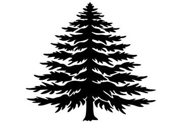 Vector Line Art Tree Illustration – Minimal Tree Clipart, Logo Icon Design on White Background