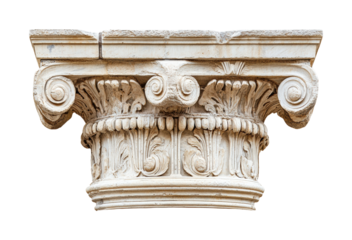 Exploring ancient corinthian column greece architectural detail outdoors isolated on transparent background
