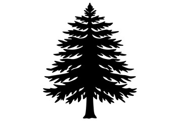 Vector Line Art Tree Illustration – Minimal Tree Clipart, Logo Icon Design on White Background