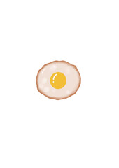 fried egg on white background