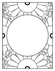 Flowers Circle Adult Coloring Pages