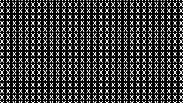 retro futuristic background animation vertical downward slow motion movement of alphabeth letter X in datum grid pattern order