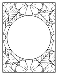 Flowers Circle Adult Coloring Pages