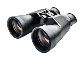 Exploring nature with binoculars adventure landscape isolated on transparent background