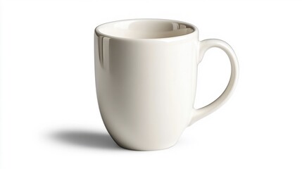 Fototapeta premium Ivory mug mockup closeup isolated on white background. Generative AI