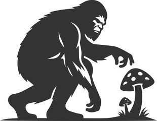 Obraz premium Black bigfoot vector silhouette