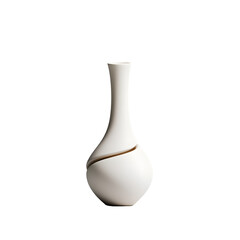Asymmetrical white ceramic vase