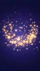 Glowing particles forming a heart shape against a dark blue background