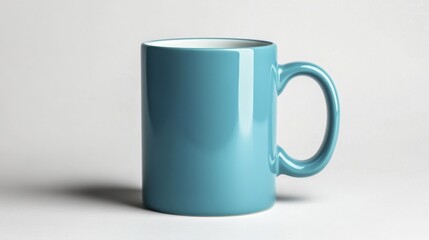Obraz premium Blue Ceramic Mug on a White Background. Generative AI