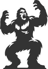 Black bigfoot vector silhouette