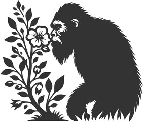 Black bigfoot vector silhouette