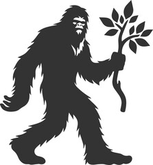 Black bigfoot vector silhouette