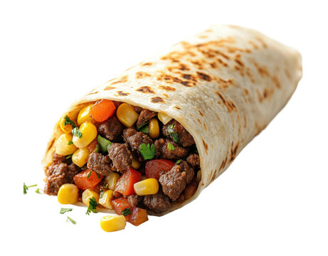 Delicious beef burrito recipe kitchen food cozy home isolated on transparent background