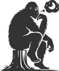 Black bigfoot vector silhouette