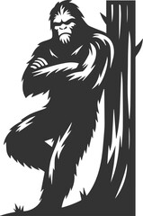 Black bigfoot vector silhouette