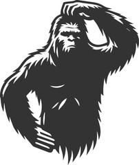 Black bigfoot vector silhouette