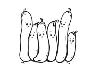 Broad beans hand drawn vector illustration of healthy vegetable