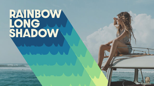 Rainbow Long Shadow Text Effect
