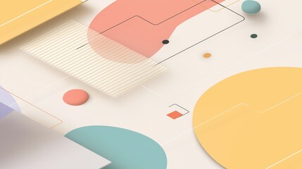 Modern Pastel Geometric Abstract Background with Minimal Design for Creative and Elegant Presentations