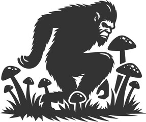 Black bigfoot vector silhouette