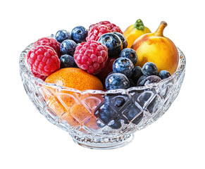 Fresh fruit bowl display kitchen still life bright top view healthy eating isolated on transparent background