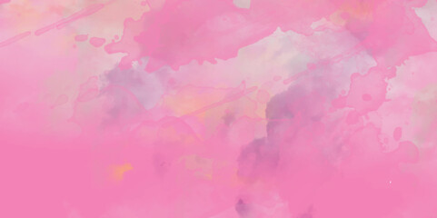 Obraz premium Pink watercolor background for your design. Vibrant paint pattern backdrop. Painted artistic creation. Wall art. Watercolor abstract wet hand drawn colorful watercolor background .
