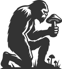 Black bigfoot vector silhouette