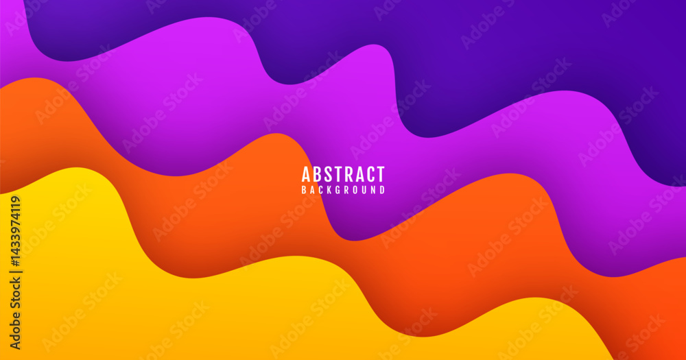 Poster 3d waves abstract background overlap layer on bright space with colorful shape effect decoration. mo