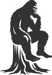 Black bigfoot vector silhouette