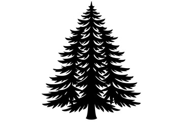 Vector Line Art Tree Illustration – Minimal Tree Clipart, Logo Icon Design on White Background