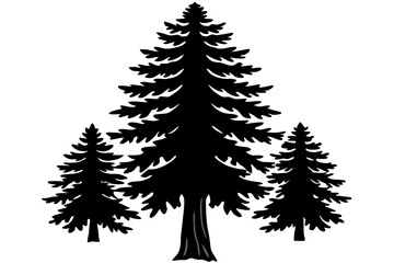 Vector Line Art Tree Illustration – Minimal Tree Clipart, Logo Icon Design on White Background