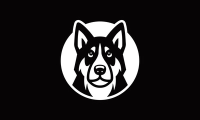 Dog head logo vector silhouette