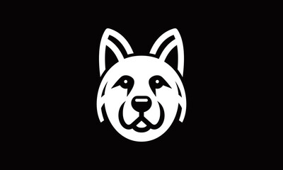 Dog head logo vector silhouette